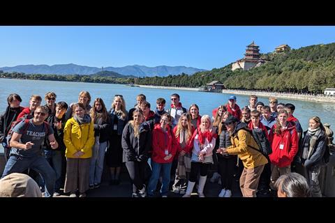 Mr Briscoe & Mr Li show students around the Summer Palace